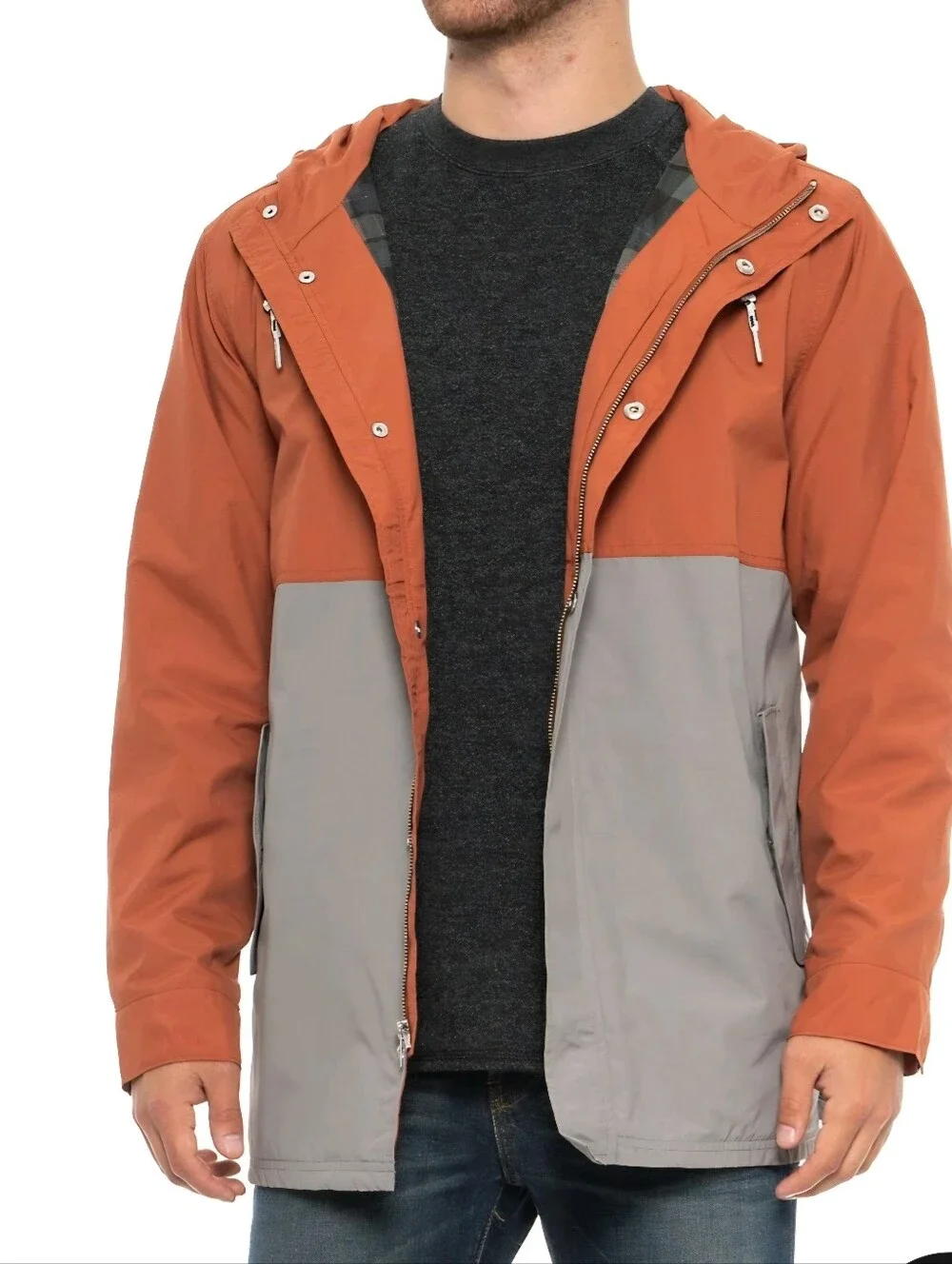 NWOT Pendleton Surf Anorak Hooded Jacket Men's Size Large AK728 Auburn/Grey